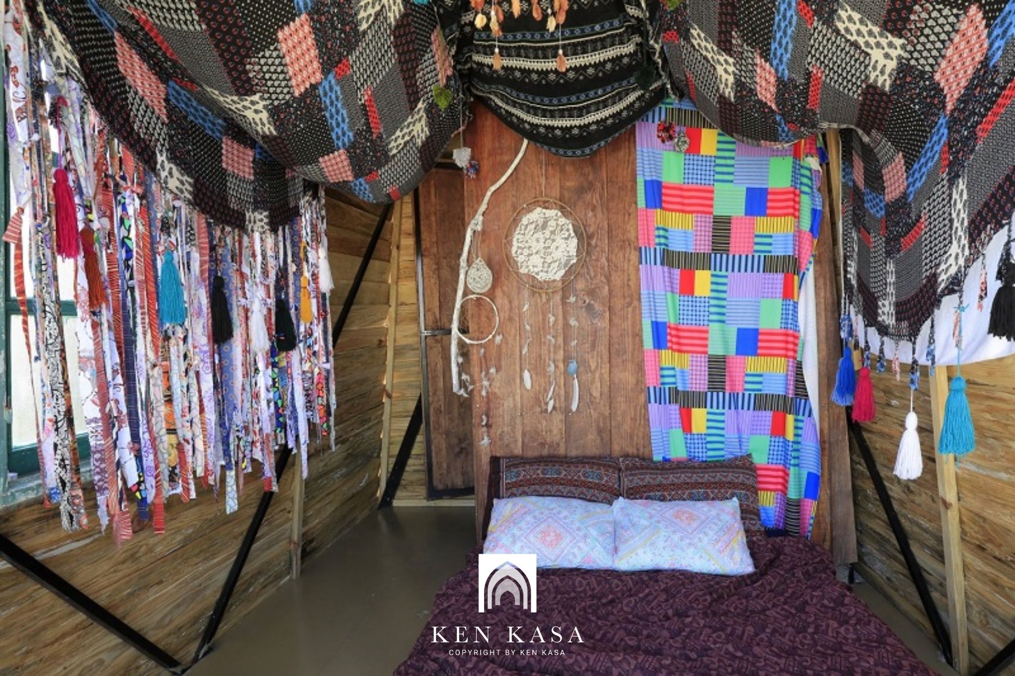 mẫu thiết kế phòng homestay nhỏ phong cách boho